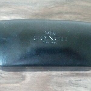 COACH New York Designer Glasses Eyeglasses Hard Clam Shell Case Felt Line Black